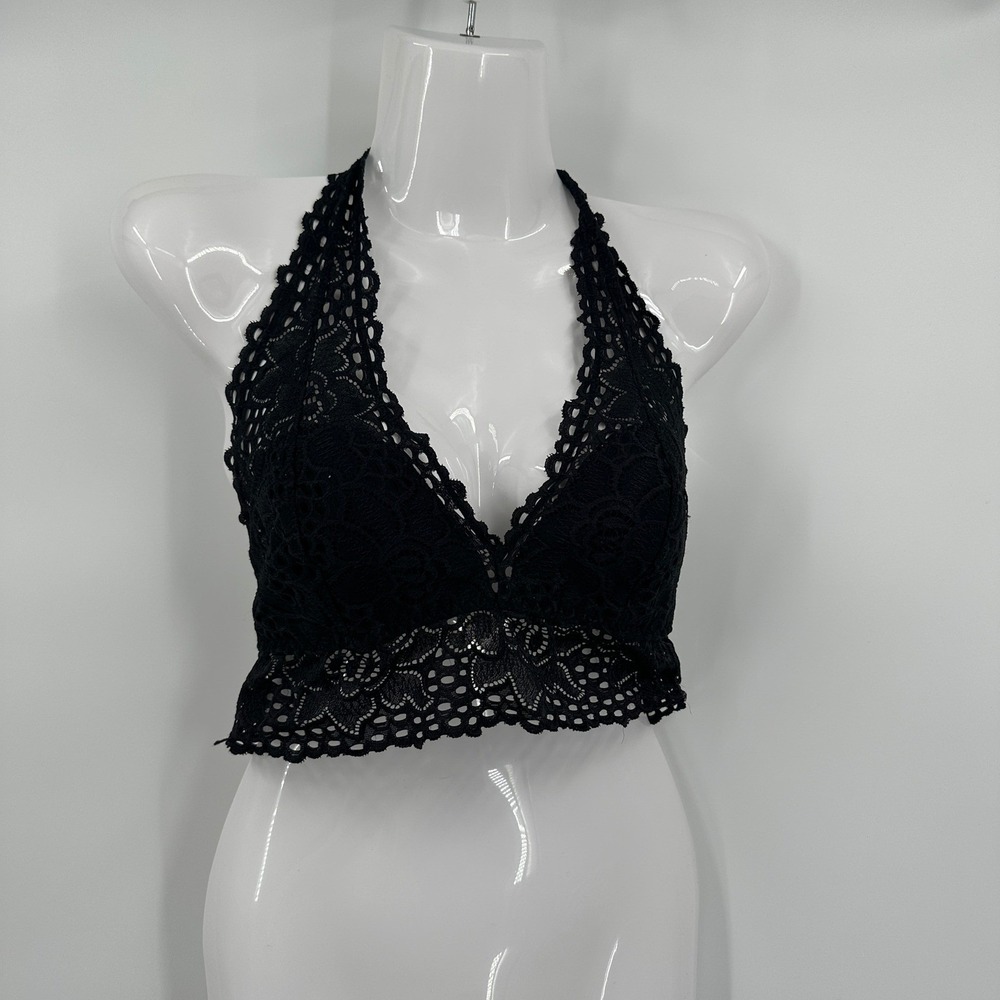 Womens Whimsigoth Lace Baby Doll Cropped Top Size M Coquette Going Out Layering